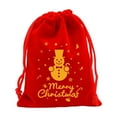 thumbnail image 1 of Christmas Drawstring Candy Bag – Red Cloth Packaging Pouch for Fruit, Treats, Small Gifts or Holiday Storage – Reusable Gift Bag, 1 of 5