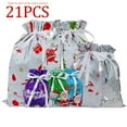 thumbnail image 1 of Christmas Drawstring Gift Bag Combination Set, Reusable Holiday Present Bags, Assorted Sizes for Xmas Gift Wrapping and Party Favors, 1 of 6