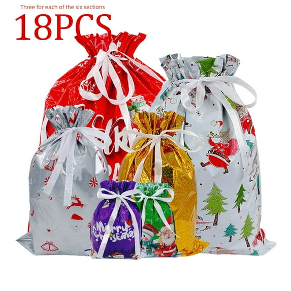 Christmas Drawstring Gift Bag Set