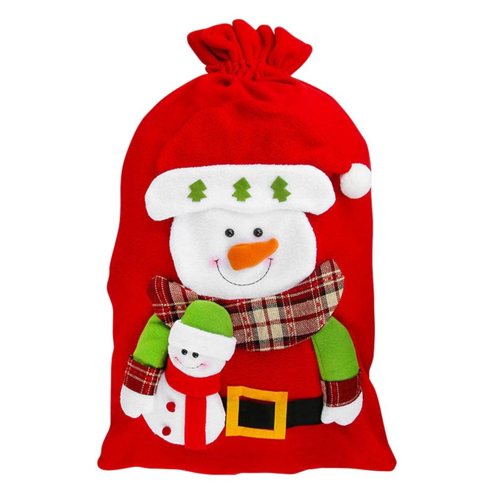 Christmas Drawstring Gift Bags Reusable Velvet Santa Bags Gift Sack