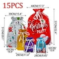 thumbnail image 1 of Christmas Drawstring Gift Bags Set - 15pcs Colorful Drawstring Foil Bags Featuring Festive Christmas Designs, 1 of 5
