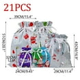 thumbnail image 1 of Christmas Drawstring Gift Bags Set - 21pcs Colorful Drawstring Foil Bags Featuring Festive Christmas Designs, 1 of 6