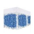 thumbnail image 1 of Christmas Dreamlike Bed Skirt California King Size 18 Inch Drop, Winter Snowflake Blue Background Wrap Around Dust Ruffle Bedskirts, Wrinkle & Fade Resistant Easy Fit Bedskirt with Adjustable Elastic, 1 of 8