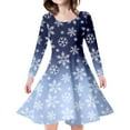 thumbnail image 1 of Christmas Dress Long Sleeve Crew Neck A-Line Girls Winter Dresses Girls Christmas Outfit Girls Dresses Size 10-13 Years, 1 of 5