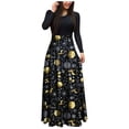 thumbnail image 1 of Christmas Dress Long Sleeve Dress For Women Christmas O-Neck Print High Waist Maxi Dress Casual Party Evening Dress, 1 of 6