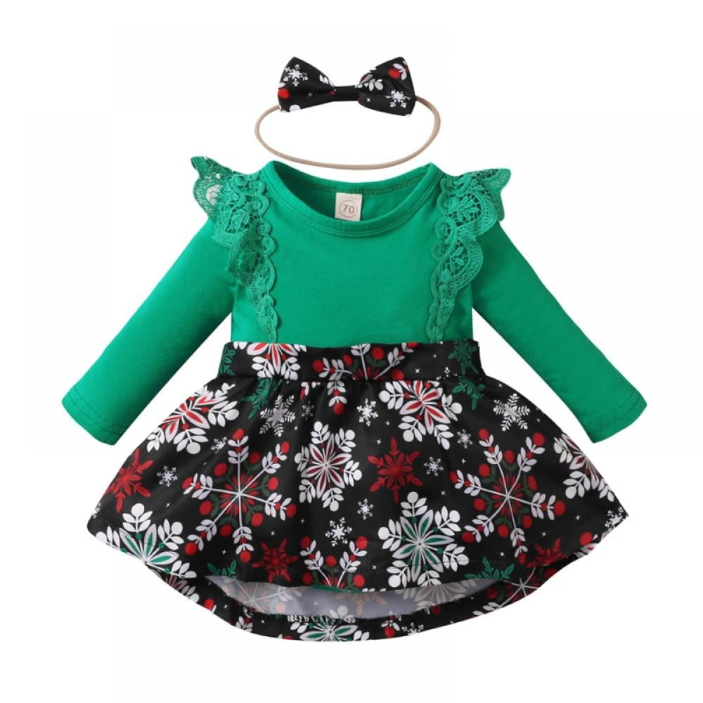 Christmas Dress Toddler Baby Girl Long Sleeve Ruffle Princess Tutu