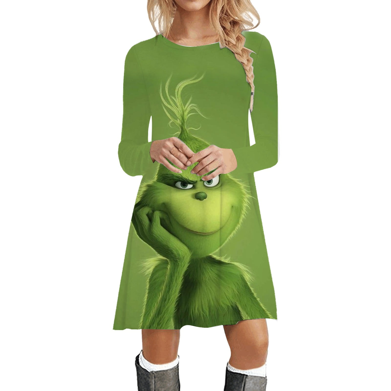 Christmas Dress Women's Grinch Christmas Dress Christmas Mini Dress ...