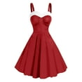 thumbnail image 1 of Christmas Dress for Women Sleeveless A-Line Swing Dresses Vintage Xmas Party Dress Red 3XL, 1 of 3