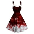 thumbnail image 1 of Christmas Dress for Women - Womens Formal Dresses, Womens Vintage Christmas Dress Snowflake Printed Dresses Sleeveless Tunic Dress, 1 of 3