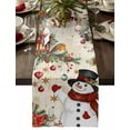 thumbnail image 1 of Christmas Dresser Scarf Farmhouse, Dining Table Decorations for Wedding/Parties, Red Snowman Xmas Tree Snowflake Winter Bird Table Runner 120 Inches Long for Kitchen Dining, 13 x 120 In, 1 of 9