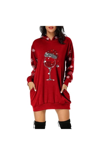 knee length dresses for ladies Luna Red Long Sleeve Smocked Dress
