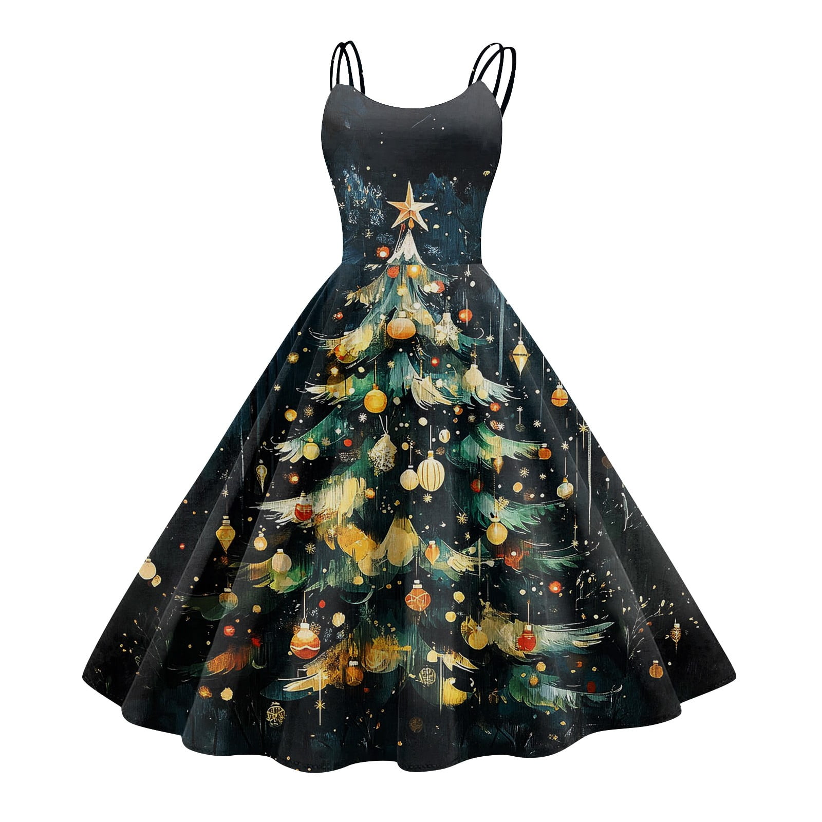 Christmas Dresses for Women 2024 Spaghetti Strap 1950s Vintage Dress