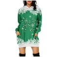 thumbnail image 1 of Christmas Dresses for Women Christmas Outfits for Girls Women's Christmas Printed Long Sleeved Hooded Sweatshirt With Pocket Hoodie Pullover Dress Hoodie, 1 of 4