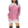 thumbnail image 1 of Christmas Dresses for Women Christmas Outfits for Girls Women's Christmas Printed Long Sleeved Hooded Sweatshirt With Pocket Hoodie Pullover Dress Hoodie, 1 of 4