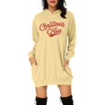 thumbnail image 1 of Christmas Dresses for Women Christmas Party Outfit Ladies' Autumn And Winter Fashion Casual Christmas Printed Long Sleeved Hooded Sweatshirt Pocket Hooded Sweatshirt Pullover Dress Sweatshirt, 1 of 4