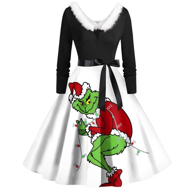 Christmas Dresses for Women, Grinch Dress, Grinch Clothing, Women's