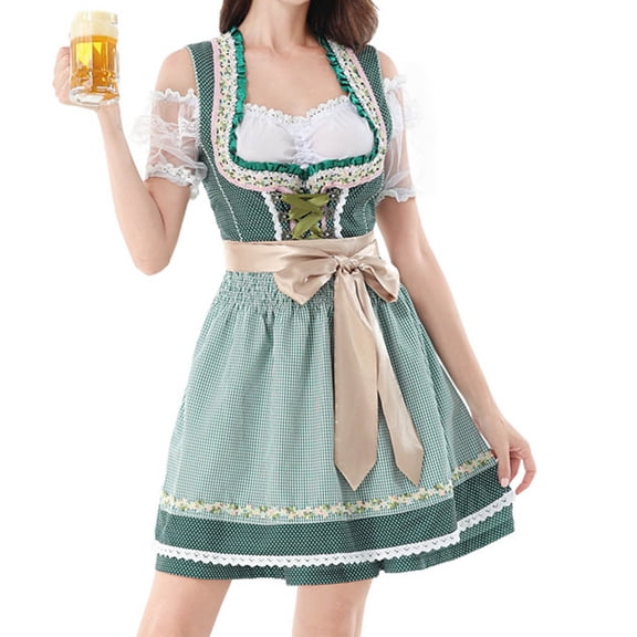 Christmas Dresses for Women Traditional German Oktoberfest For Women Bavarian Festival Dress Lace Gown Carnival Performance Outfit Elegant Court Dress