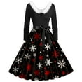 thumbnail image 1 of Christmas Dresses for Womens Holiday Dresses Casual Long Sleeve Print Dress With Collar Elegant Winter Party Wear Flowy Comfortable Day Dress for Holiday Season And, 1 of 3