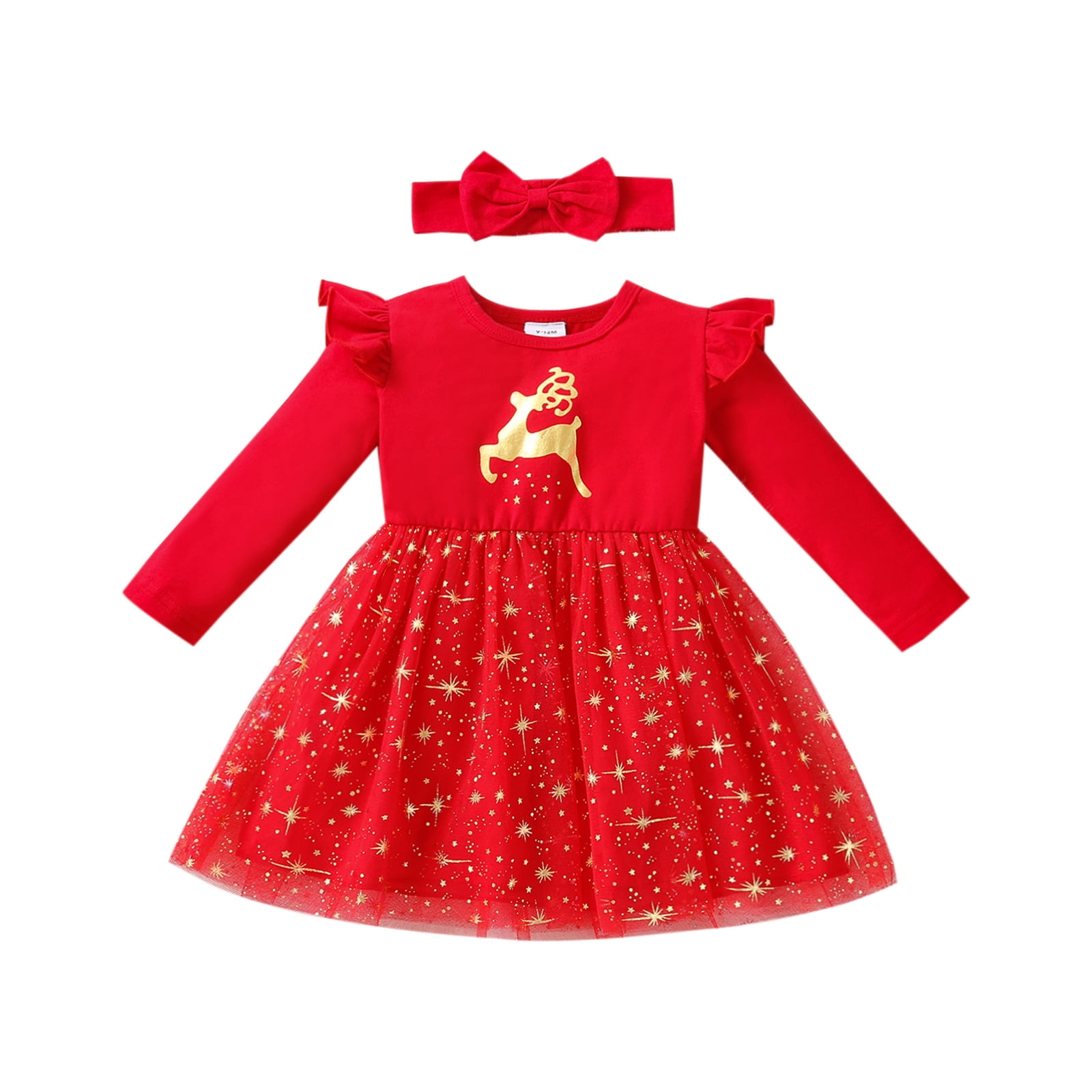 Christmas Dresses for Toddler Baby Girls Princess Tutu Dress Long ...
