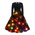 thumbnail image 1 of Christmas Dresses for Women Christmas Clothes for women's Christmas Crewneck Long Sleeve Printed Dress, 1 of 3