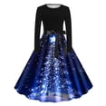thumbnail image 1 of Christmas Dresses for Women Crew Neck Print Long Sleeve Casual Fashion Pullover Dress, 1 of 3