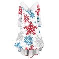 thumbnail image 1 of Christmas Dresses for Women Women's Fashion Elegant Autun And Winter Long Sleeve V-Neck Christmas Print Dress for Holiday Party,White,2XL, 1 of 5