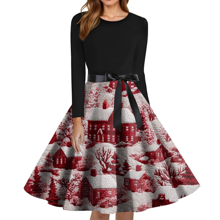 christmas dress 5xl open lace back dress 2023 Christmas Mouse Long Sleeve Midi Dress 5XL