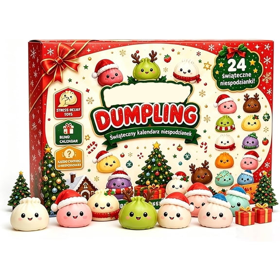 Christmas Dumpling Advent Calendar 2026, 24 Day Christmas Countdown Blind Box with Squishy Dumpling Squishy, Holiday Mystery Blind Box Gift for Kids Stocking Stuffers