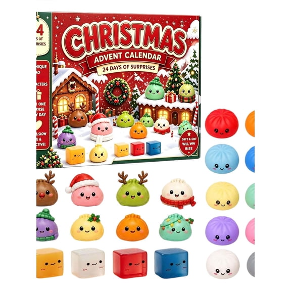 Christmas Dumpling Advent Calendar 2026 Squishy Mystery Box 24 Pcs