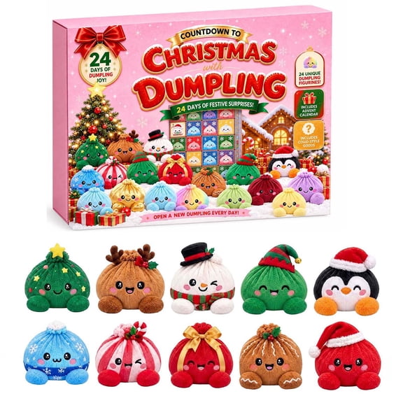 Christmas Dumpling Plush Advent Calendar, 2026 Advent Calendar 24 Days Stress Relief, Fidget for Anxiety Relief Birthday & Christmas Gifts