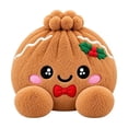 thumbnail image 1 of Christmas Dumpling Plush, Cute Stuffed Bun Toy With Bamboo Steamer Basket, Kawaii Holiday Gift, Brown Gingerbread, 5.9 In, 1 of 6