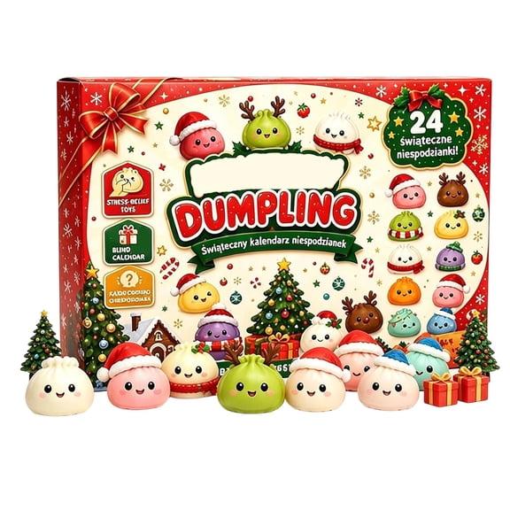 Christmas Dumpling Squishy Advent Calendar 2026, 24 Surprise Blind Box Set, Sensory Stress Relief Toys for Holiday Stocking & Family Countdown