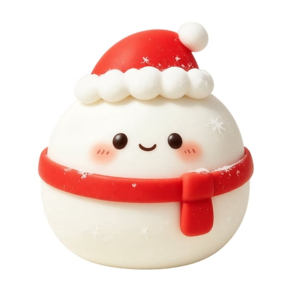 Christmas Dumpling Squishy Toy Changing Face Slow Rising Soft Squeeze Decompression Dough Santa Hat Style Novelty Stress Relief Sensory Toy