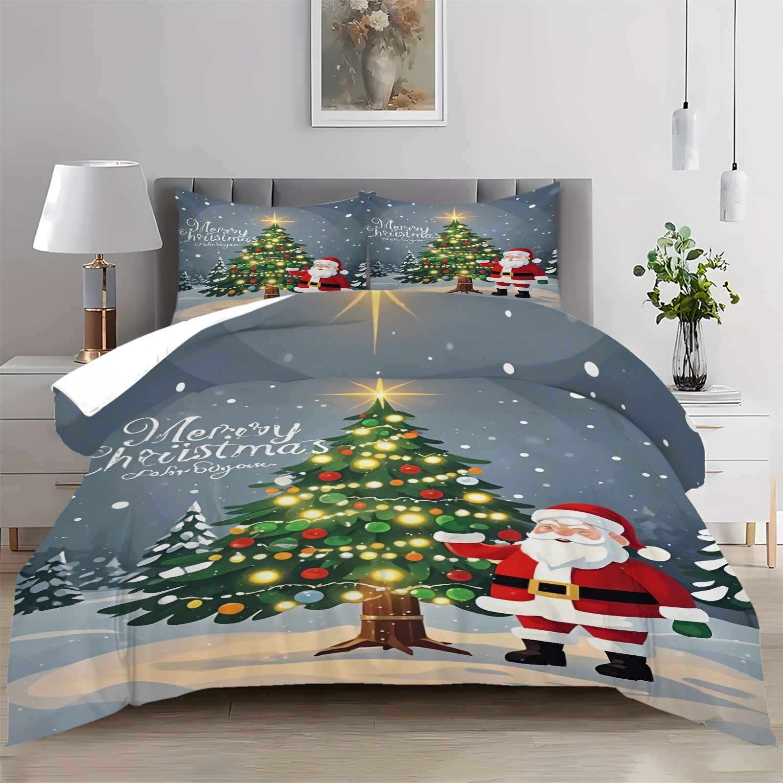 Christmas Duvet Cover Full,Christmas Bedding Queen,Christmas Comforter
