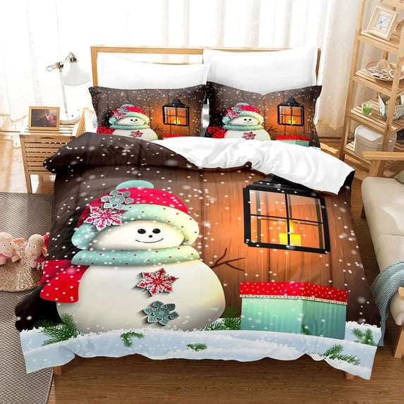 Christmas Duvet Cover Set 200x200 Green King Quilt Cover 3D Bedding Sets 3PCS 2PCS Single Double Bed Twin Full size Thin Fabric