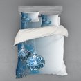 thumbnail image 1 of Ambesonne Christmas Bedding Set 4 Pcs, Snowflake Motifs Swirls, Queen, Blue Pale Blue White, 1 of 2