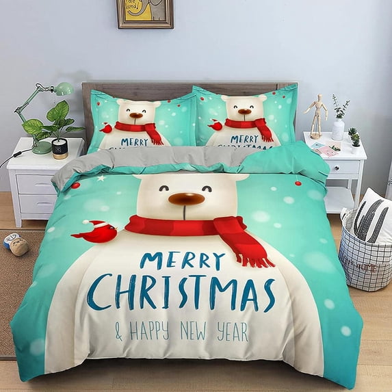 Christmas Duvet Cover Set,Bedding Set for Kids and Adult, Home Decor, King Size