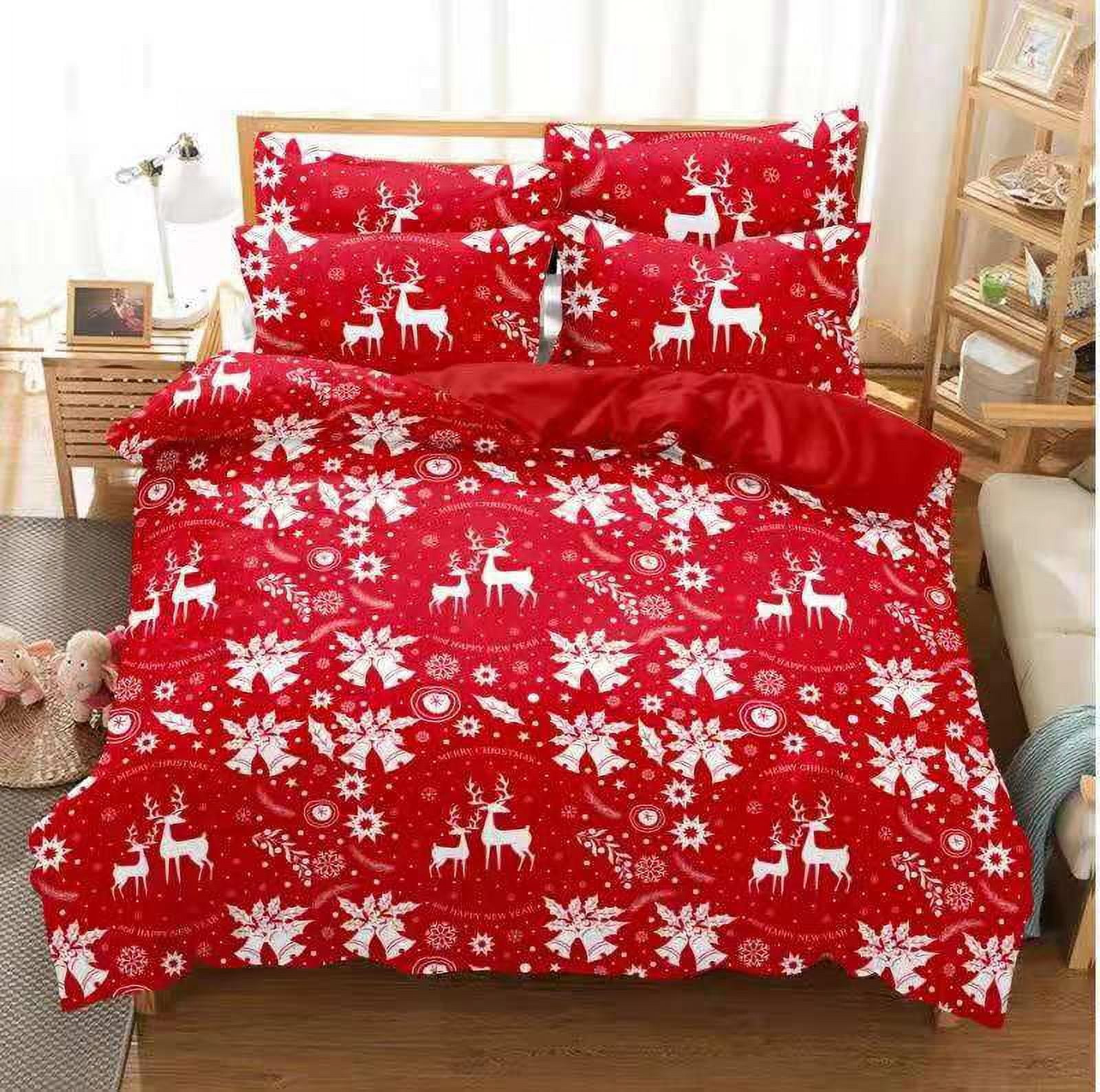 Christmas Duvet Cover Set King Snowmans Comforter Cover Set 3 Pcs