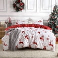 thumbnail image 1 of Christmas Duvet Cover Set Queen Size,Soft Brushed Microfiber Comforter Cover Sets, Reindeer Printed Holiday Theme Bedroom Decorative Bedding for New Year Holidy Xmas Gifts(Queen Size), 1 of 8