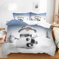 thumbnail image 1 of Christmas Duvet Cover with 2 Christmas Pillow Covers, Snowman Snowflake Tree Printed Bedding Set Bedroom Decor for Women Men Teens Kids, 1 of 6