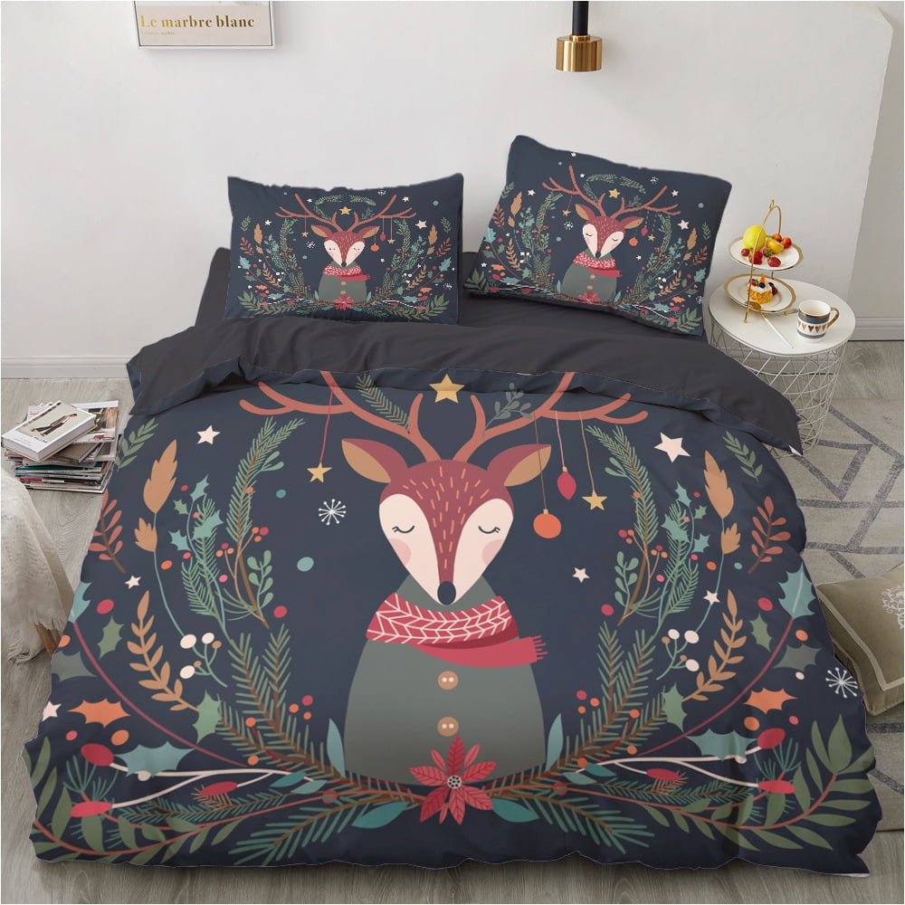 Christmas Duvet Coverlet Sets King Size Christmas Snowman Santa Claus