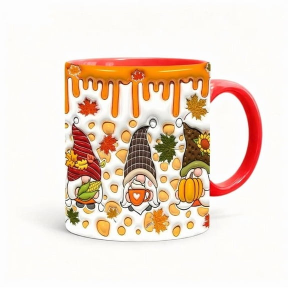 Christmas Dwarf Ceramic Coffee Mug – Holiday Tea or Hot Chocolate Cup with Festive Gnome Design, Gift for Friends and Family