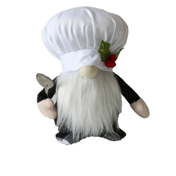 Christmas Dwarf Chef Doll Decoration, Fabric Material with Detailed Attire, Festive Ornament for Mantel and Shelf, Ideal for Kitchen and Holiday Gatherings