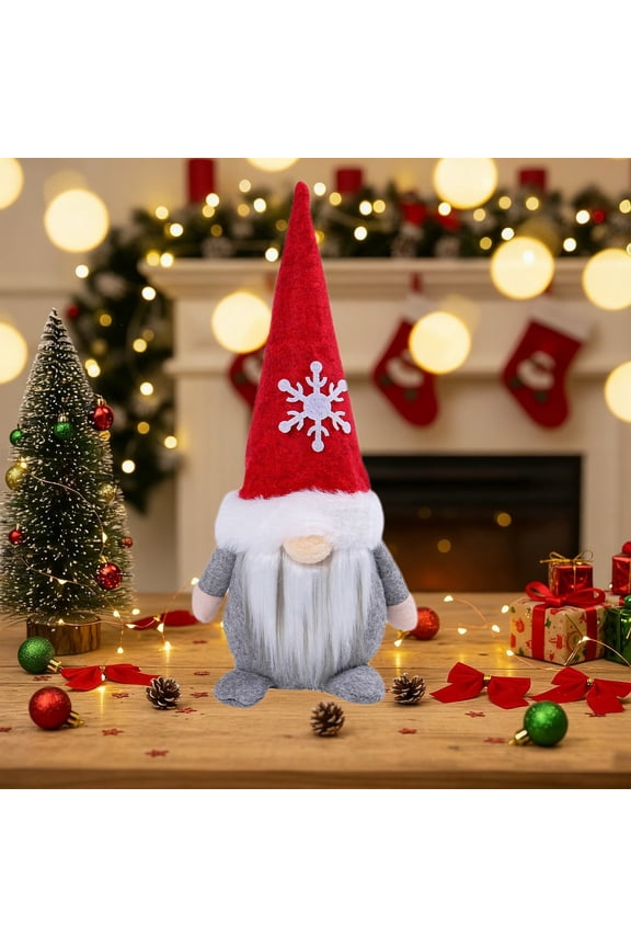 Christmas Dwarf Doll - 11 inch Sitting Santa Claus Stuffed Toy, Red Festive Desktop Decor for Home Window Sill, Holiday Ornament Gift Red