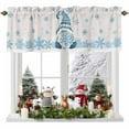 thumbnail image 1 of Christmas Dwarf Valance Curtain for Windows Blue Snowflake Curtain Valances Short Window Treatments Panels for Kitchen Bathroom Laundry Room Basement 54 x 18 Inch, 1 of 7