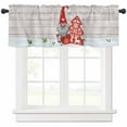 thumbnail image 1 of Christmas Dwarf Valances for Windows, Winter Red Snowflakes Tree Gray Wood Grain Light Filtering Window Treatment Valances, Rod Pocket Small Curtains for Kitchen/Bathroom, 56"x16", 1 of 9