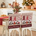 thumbnail image 1 of Christmas Dwarfs Chair Covers Set of 1 Winter Hat Gnome Poinsettia Retro Wood Plaid Chair Back Covers Stretch Removable Washable Slipcovers Protector for Dining Room Kitchen Party Decor, 1 of 5