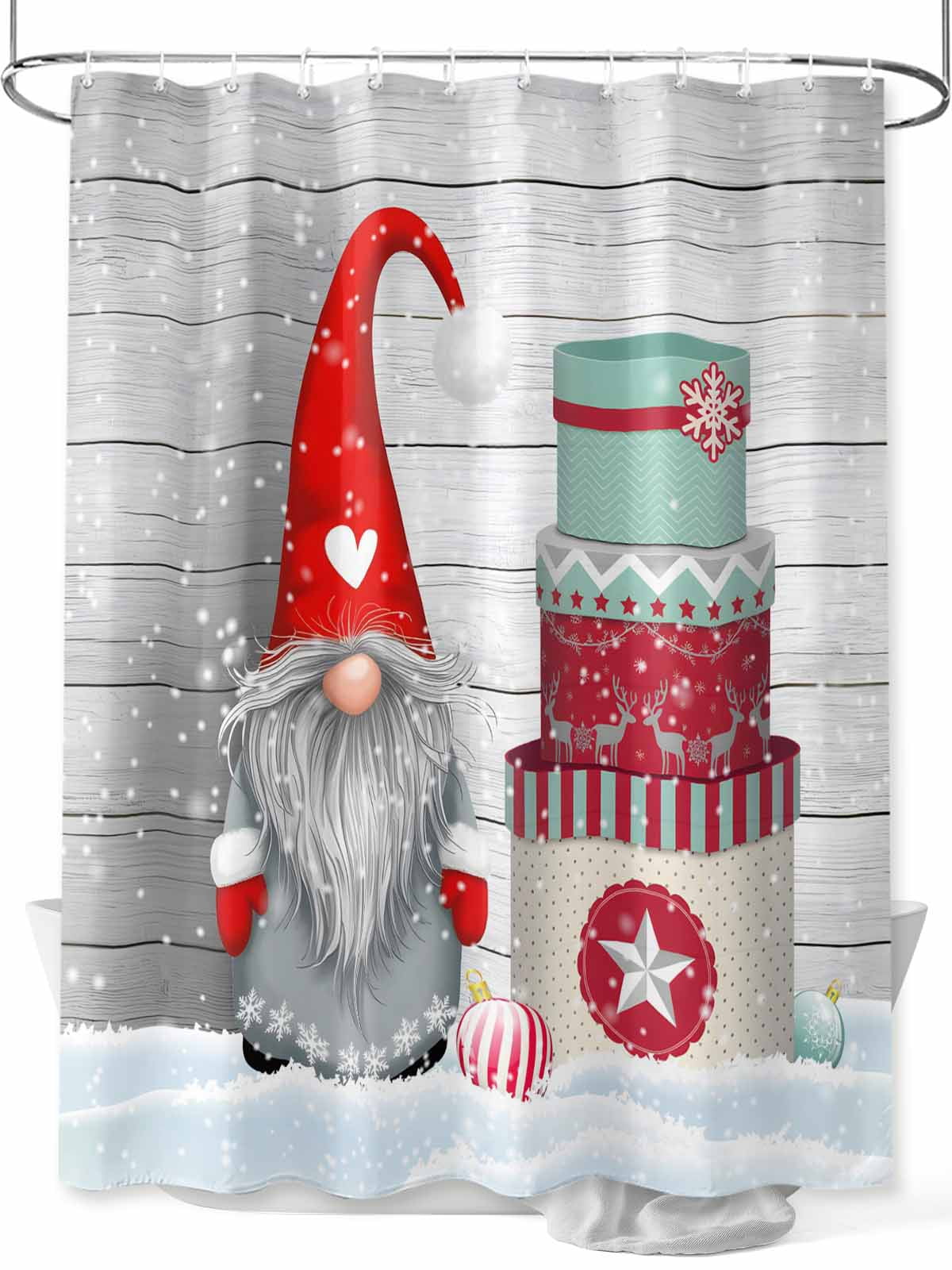 Christmas Dwarfs Shower Curtain Set ，Waterproof Fabric Shower Curtains ...