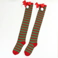 thumbnail image 1 of Christmas E Wedding Stockings for Bride Autumn Stockingschristmas Bow Hairball Thigh High Long Stockings Over Knee Socks Christmas Cosplay Party Costumes Socks Knee High Long Striped Stocking Socks, 1 of 4