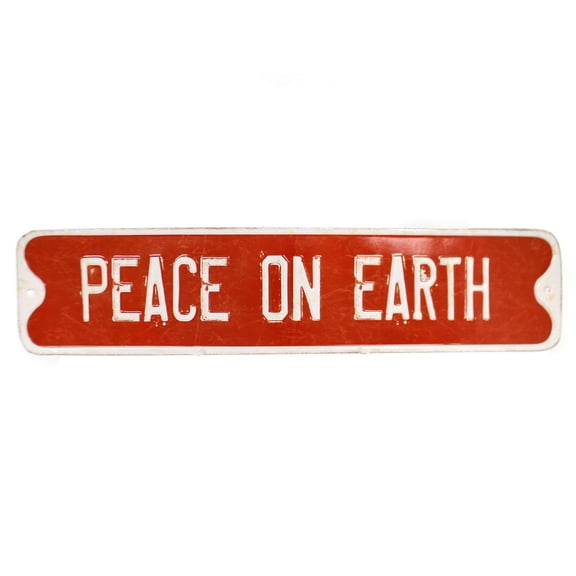 Christmas Embossed Holiday Wall Art Tin Distressed Xm0933a Peace